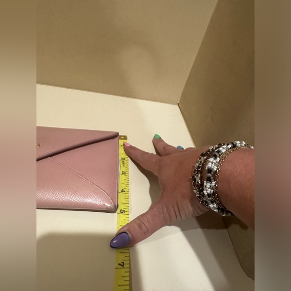Prada Saffiano Envelope Wallet Dusty Rose w/unbranded chain - Picture 3 of 16